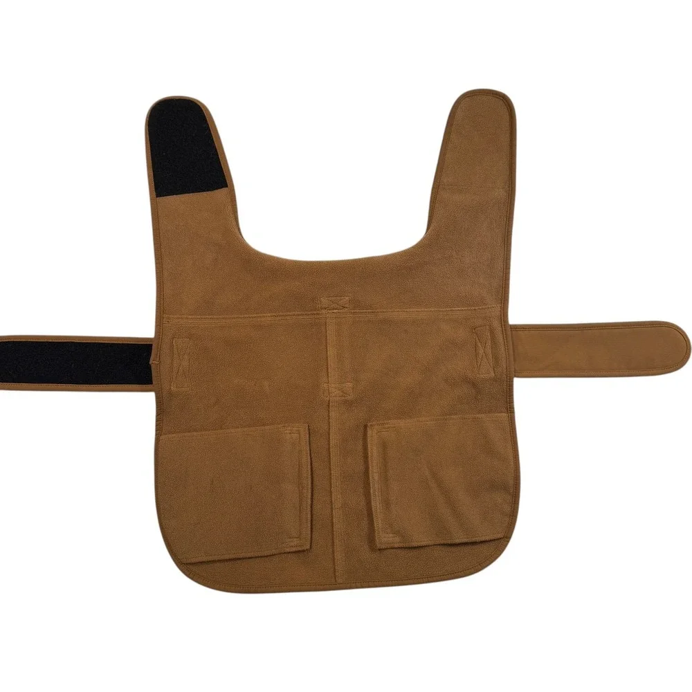 Carhartt Chore Coat Dog Vest Brown Fleece Lined Reflective Pet Jacket No Size